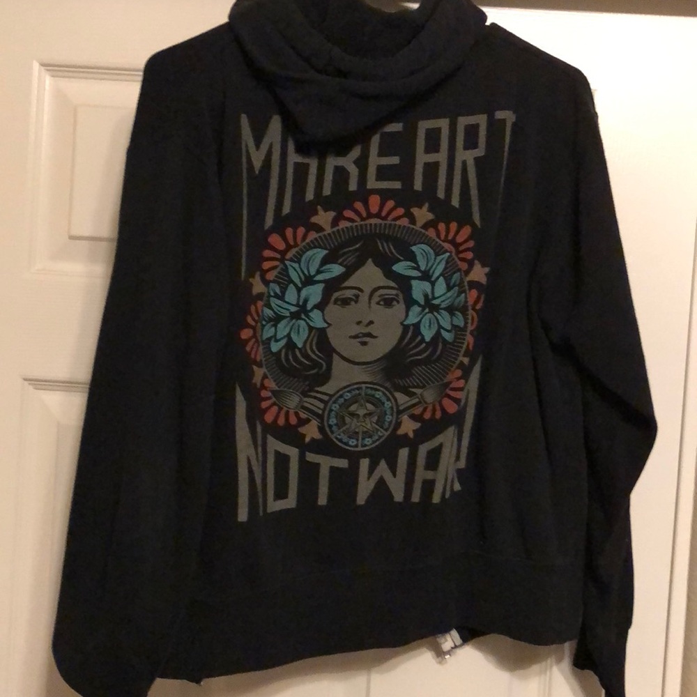 Obey women’s zip up jacket medium black
